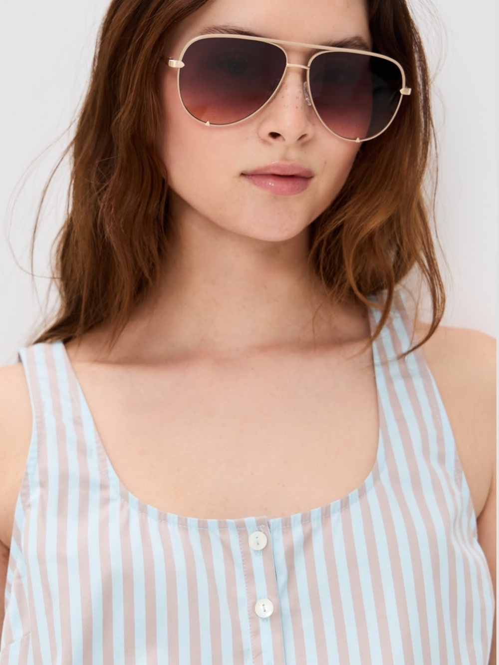 Quay Australia beige Frame Gradient Brown Aviator Sunglasses - Women high key - Picture 4 of 6